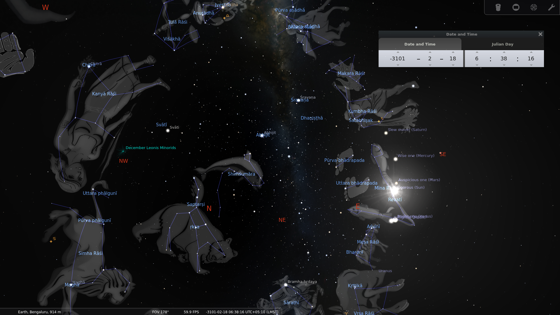 bce-3102-02-18 kali-age-start rohini jyeShThA equinox pUrva phAlgunI shatabhiShak solstice